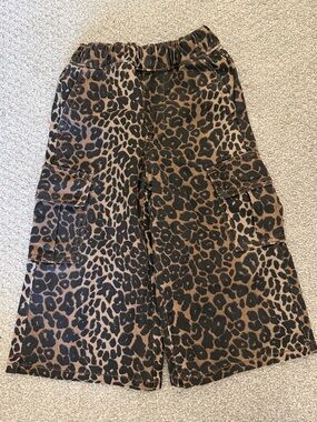 Cotton On Kids Wide-Leg Leopard Print Cargo Pants